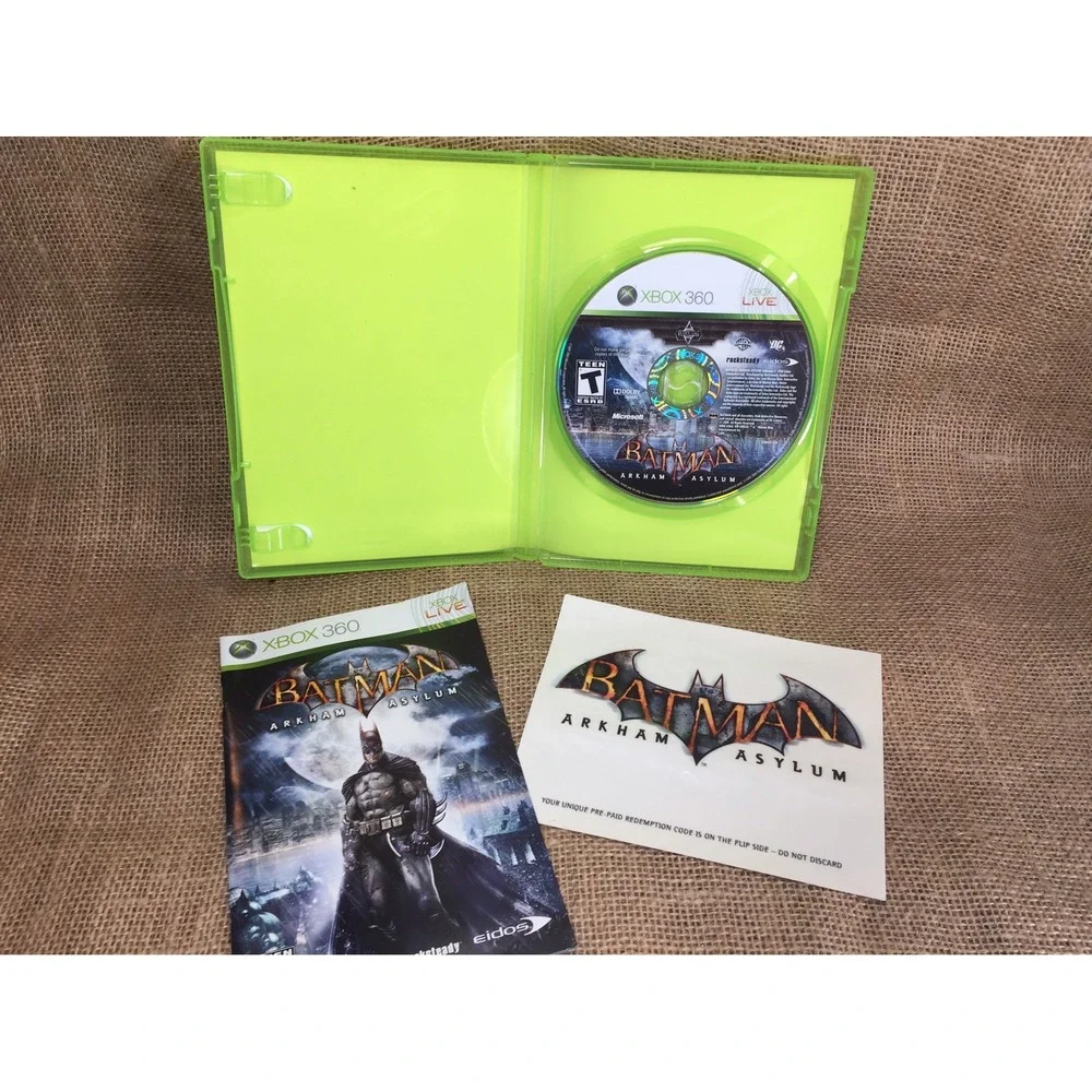 Batman Arkham Asylum Xbox 360 Game Complete CIB Tested Working Eidos Rocksteady